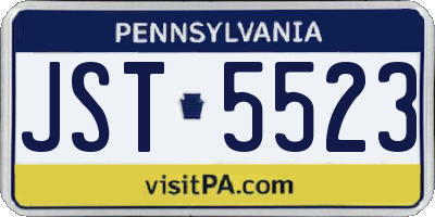 PA license plate JST5523