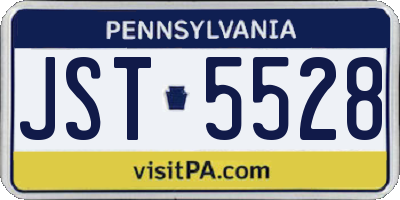 PA license plate JST5528
