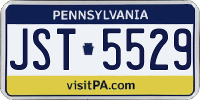 PA license plate JST5529