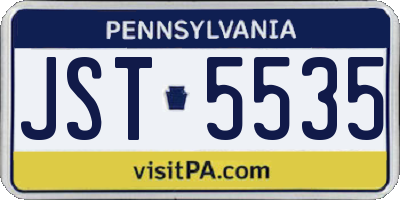 PA license plate JST5535