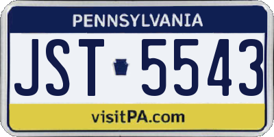PA license plate JST5543