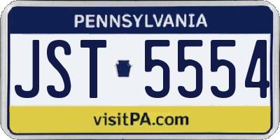 PA license plate JST5554