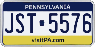 PA license plate JST5576