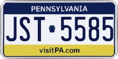 PA license plate JST5585