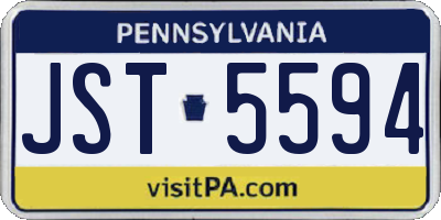 PA license plate JST5594