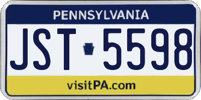 PA license plate JST5598