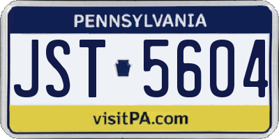 PA license plate JST5604