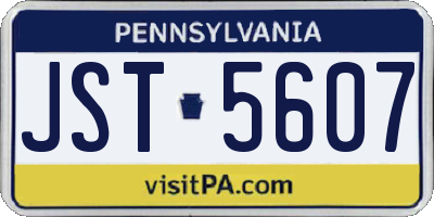 PA license plate JST5607