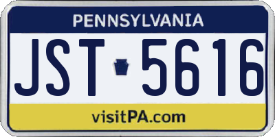 PA license plate JST5616