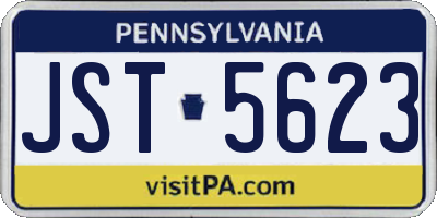 PA license plate JST5623