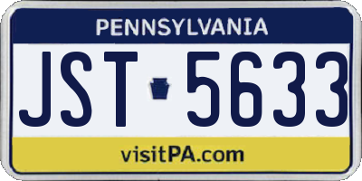 PA license plate JST5633