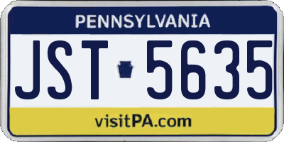 PA license plate JST5635
