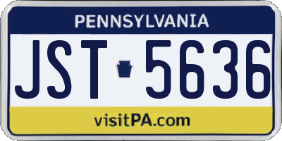 PA license plate JST5636