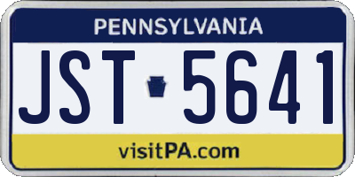 PA license plate JST5641