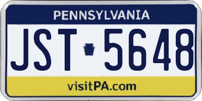 PA license plate JST5648