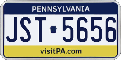 PA license plate JST5656