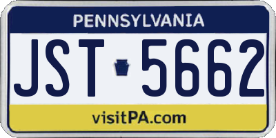 PA license plate JST5662
