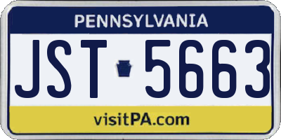 PA license plate JST5663