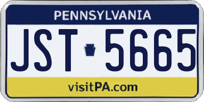 PA license plate JST5665