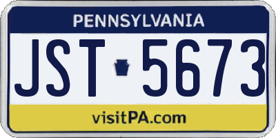PA license plate JST5673