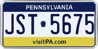 PA license plate JST5675