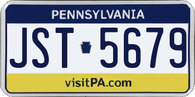 PA license plate JST5679