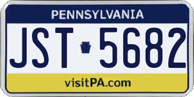PA license plate JST5682