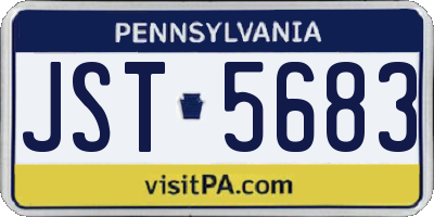 PA license plate JST5683