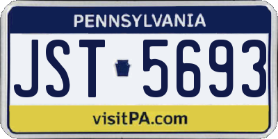 PA license plate JST5693