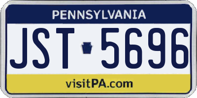 PA license plate JST5696