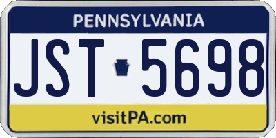 PA license plate JST5698