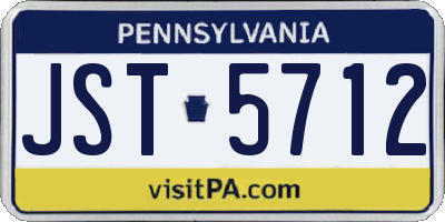 PA license plate JST5712