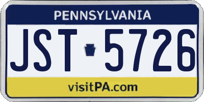 PA license plate JST5726