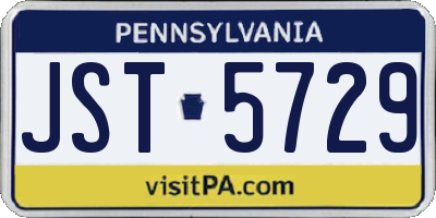 PA license plate JST5729
