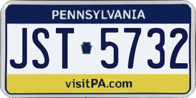 PA license plate JST5732