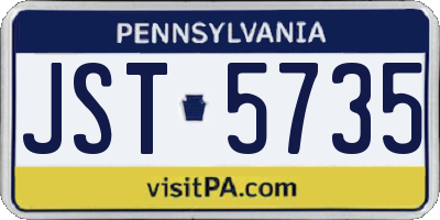 PA license plate JST5735