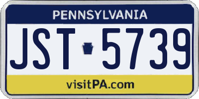 PA license plate JST5739