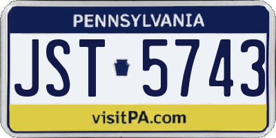 PA license plate JST5743