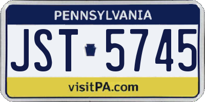 PA license plate JST5745