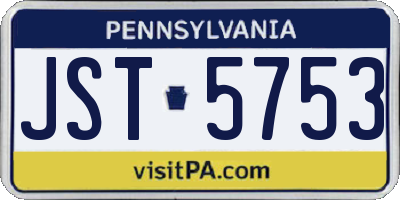 PA license plate JST5753