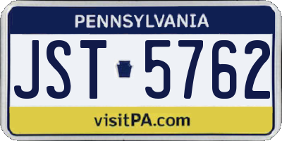 PA license plate JST5762