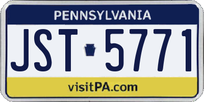 PA license plate JST5771