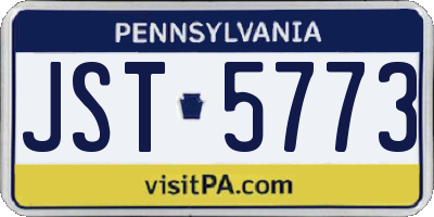 PA license plate JST5773