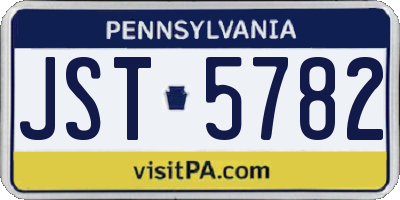 PA license plate JST5782