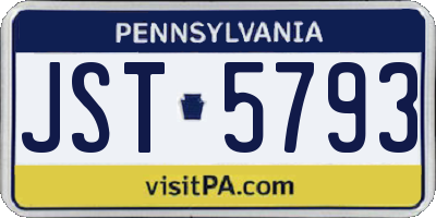 PA license plate JST5793