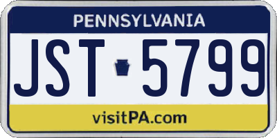 PA license plate JST5799