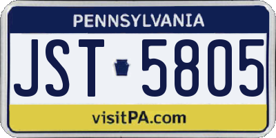 PA license plate JST5805