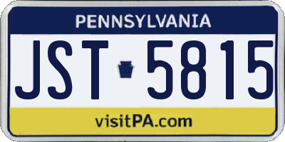 PA license plate JST5815