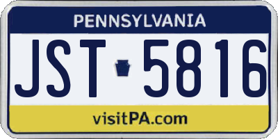 PA license plate JST5816