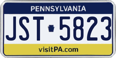 PA license plate JST5823
